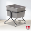 Komplet Baljevogn med 40L balje i gråt stålstel til professionel transport fra Tinsø Webshop.