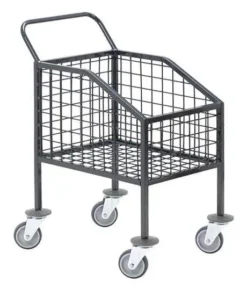 Alternative view of Trådkurvevogn med håndtag – Robust vaskerivogn på hjul - 58L.