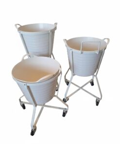 Vasketøjskurv på hjul 20 ltr. med flexibowl – 3 højder | Tinsø