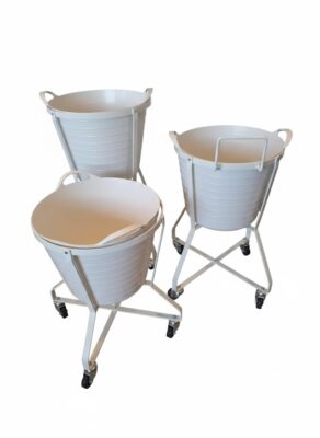 Vasketøjskurv på hjul 20 ltr. med flexibowl – 3 højder | Tinsø