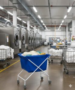 Alternative view of Rørvogn RV-73 – Sammenklappelig vasketøjsvogn med slidstærk plastpose og hjul