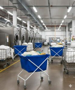 Rørvogn RV-73 – Sammenklappelig vasketøjsvogn med slidstærk plastpose og hjul