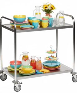 Alternative view of Rustfri rullebord med 2 hylder.