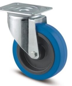 Drejelige hjul med elastisk gummi