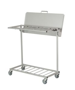 Affaldsstativ 3 x 110 L. med låg silver