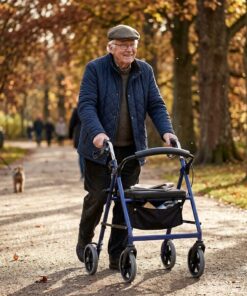 Mand med rollator