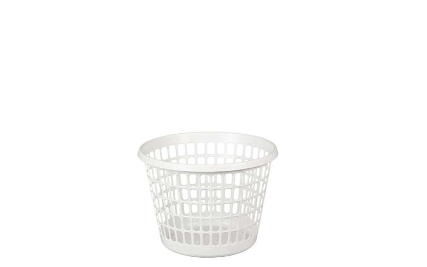 Rund vasketøjskurv 32 ltr. i grå slidstærk plast med en diameter på 44 cm og højde på 314 mm fra Tinsø Webshop.