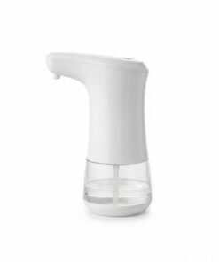 1 stk. fritstående håndfri automatisk spritdispenser placeret på en plan overflade, der viser den moderne sensor og det stilrene hvide design til effektiv hånddesinfektion.