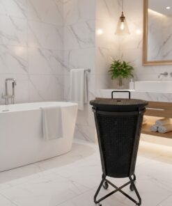 Alternative view of Smal Vasketøjskurv på hjul (40L) – Høj model 88 cm | Professionel kvalitet