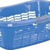 Ergonomisk lyseblå kvalitetskurv af holdbar plast, med bløde lysegrønne håndtag, der tåler op til 20 kg og temperaturer fra -20 til +80 grader. Måler 65x45x25 cm og har en kapacitet på 28 liter.