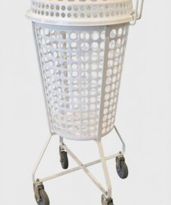 Høj ergonomisk vasketøjskurv på hjul (60L) i professionelt design med en arbejdshøjde på 92 cm