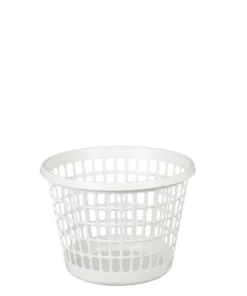 Rund vasketøjskurv 32 ltr. i grå slidstærk plast med en diameter på 44 cm og højde på 314 mm fra Tinsø Webshop.