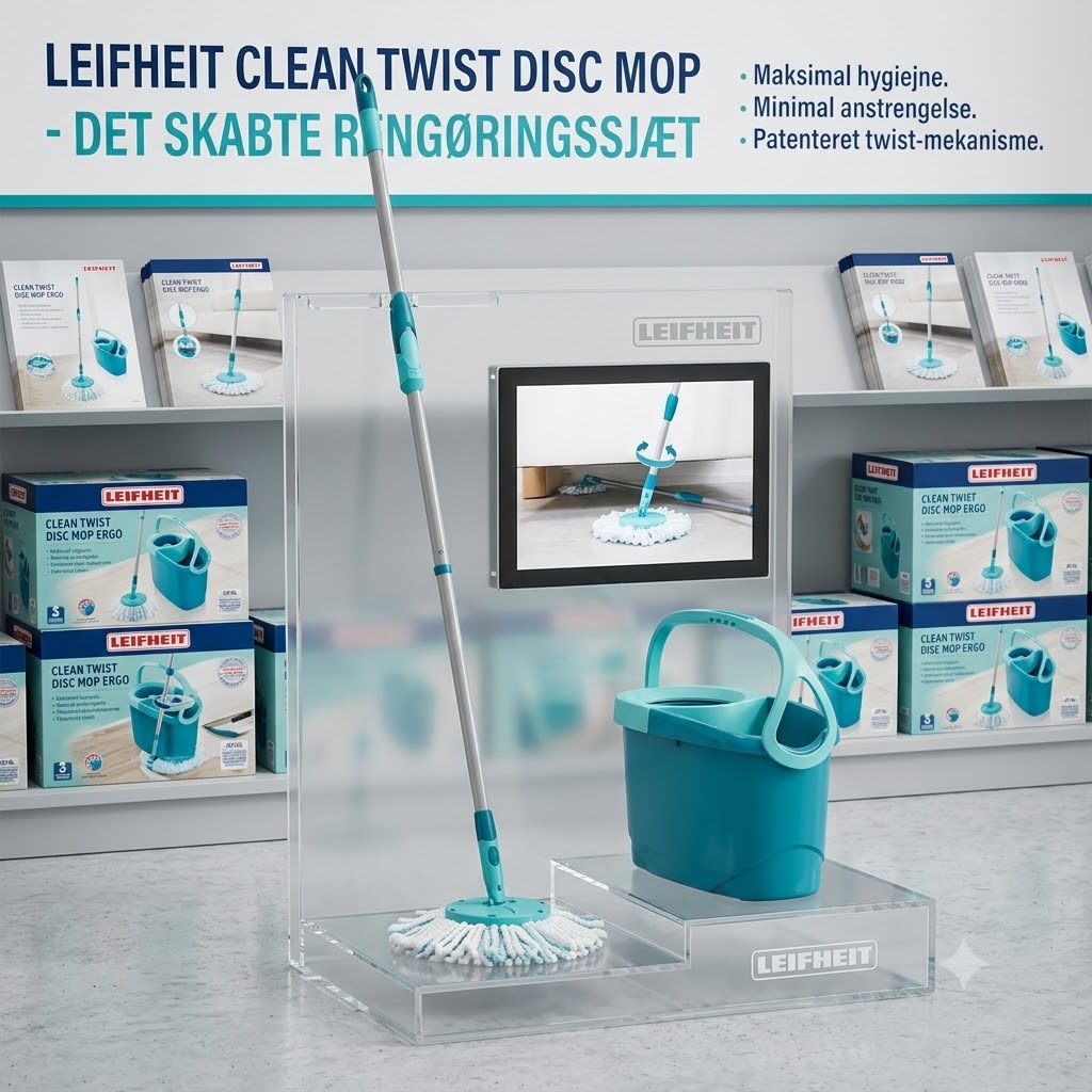 Clean Twist Disc Ergo-sæt – Komplet moppesæt med centrifugering | Tinsø - Billede 7