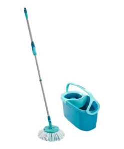 Komplet Clean Twist Disc Ergo moppesæt med 6 liters spand, centrifugering i teleskophåndtaget og mikroduo moppehoved fra Tinsø Webshop.