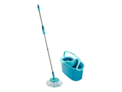 Komplet Clean Twist Disc Ergo moppesæt med 6 liters spand, centrifugering i teleskophåndtaget og mikroduo moppehoved fra Tinsø Webshop."