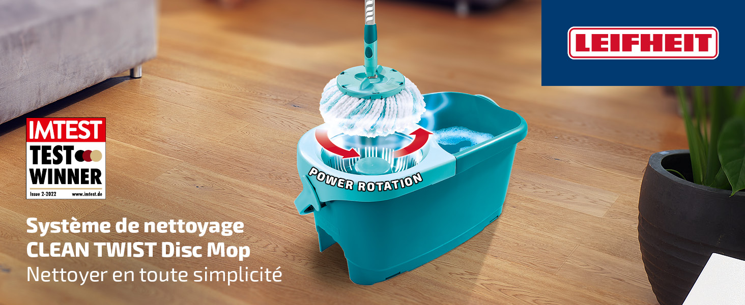 Clean Twist Disc Ergo-sæt – Komplet moppesæt med centrifugering | Tinsø - Billede 2