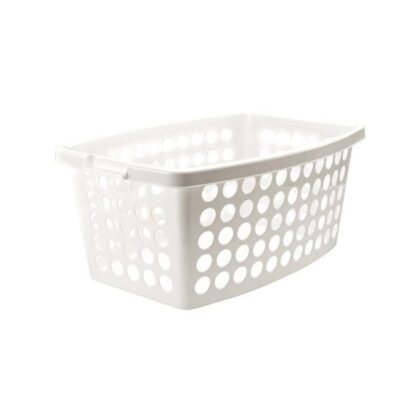 Hvid linnedkurv 40 ltr i genanvendt plast med ventilationshuller